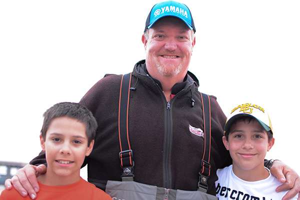 Mark Davis is all smiles with his sons before blast off.