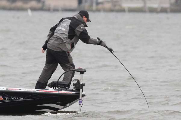 Even after the circle, the fish continued to fight.