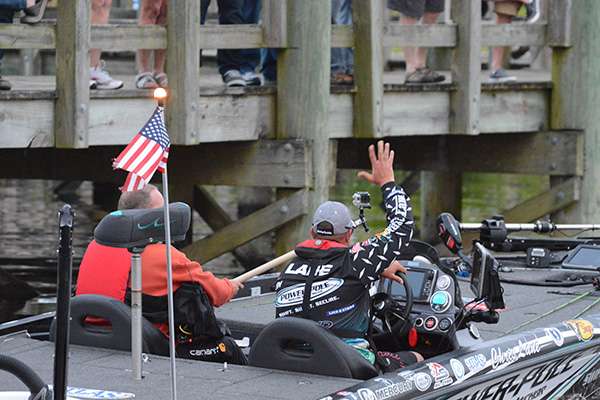 Chris Lane heads out as boat No. 1 because he is the leader after Day 2.