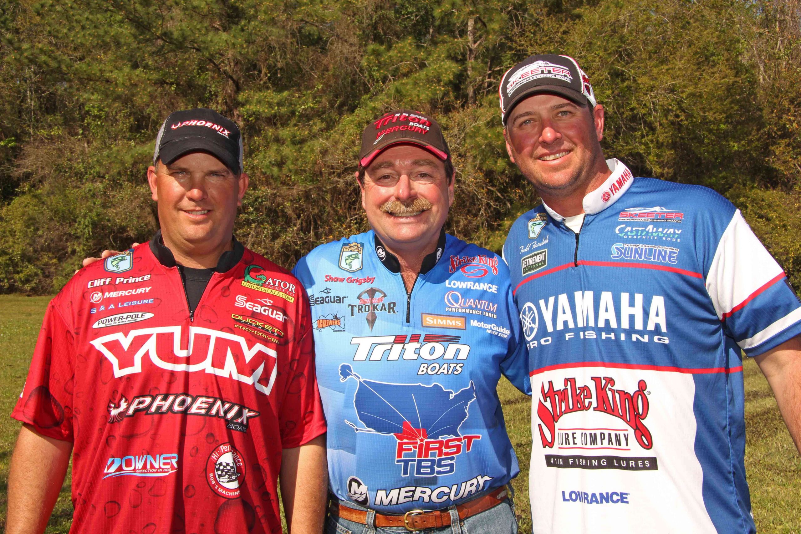 <b>THREE</b> pros (other than himself) that Scroggins chose for his B.A.S.S. Fantasy Fishing team here on his home waters this week: Cliff Prince â he also grew up here; Shaw Grigsby â he only lives an hour away, and when the bass are on spawning beds, he may very well be the best sight fisherman thatâs ever lived; Todd Faircloth â he seemingly catches âem everywhere we go, and he finished really high here in 2012.