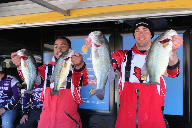 Bryce Wegman and Carlos Thomas had 5 fish for two days weighing 18-1 to finish in 9th place. 