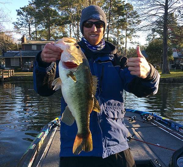 Brandon Card shows his approval of this Lake Seminole slaunch.