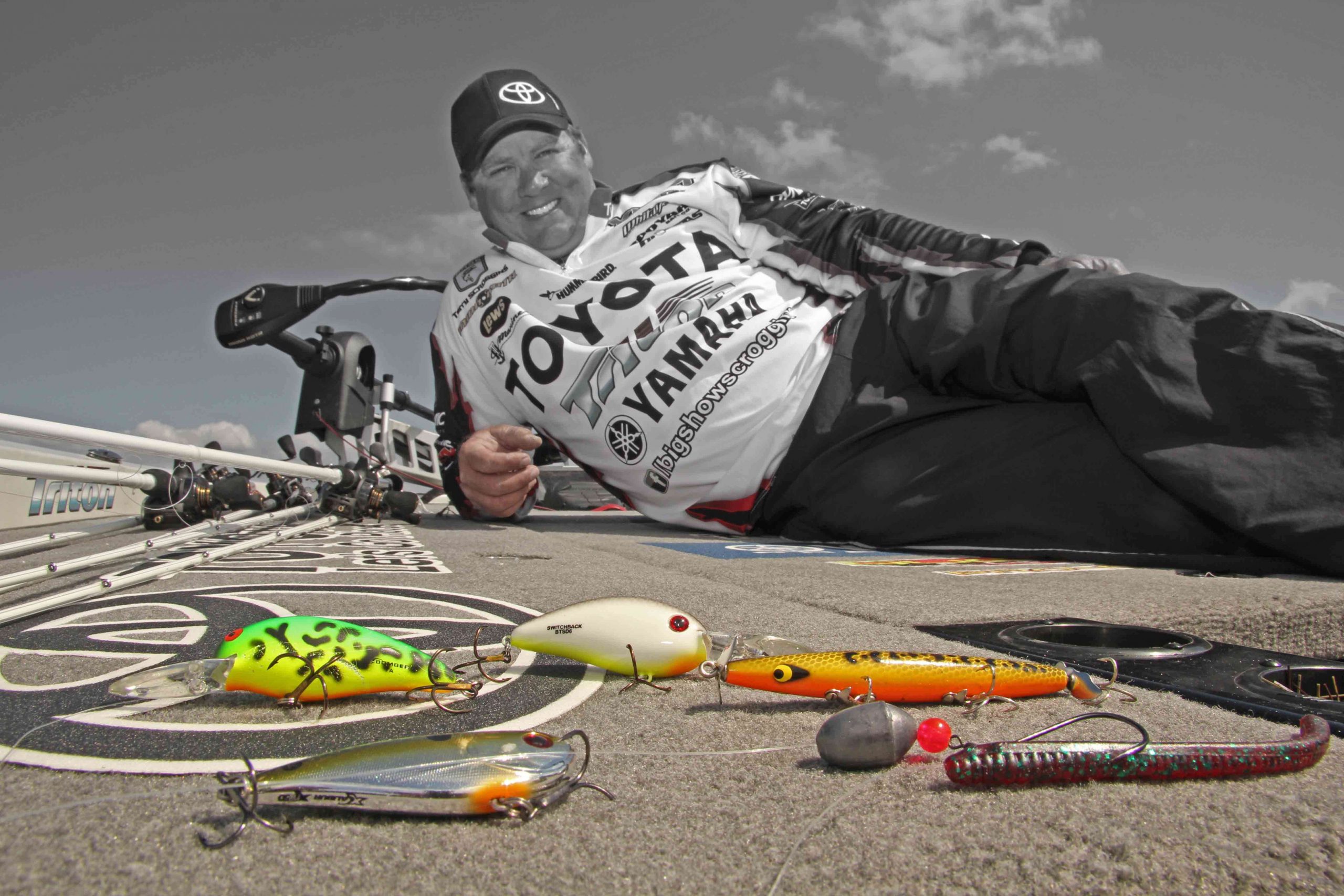 <b>FIVE</b> lures local favorite Terry âBig Showâ Scroggins will have tied on during the Bassmaster Elite at the St. Johns River: 1) Devilâs Horse â a legendary topwater anywhere in Florida; 2) Xr50 One Knocker lipless crankbait; 3) Bomber 7A firetiger crankbait; 4) Bomber Switchback Shad crankbait that dives to about 10 feet; 5) Carolina rig.