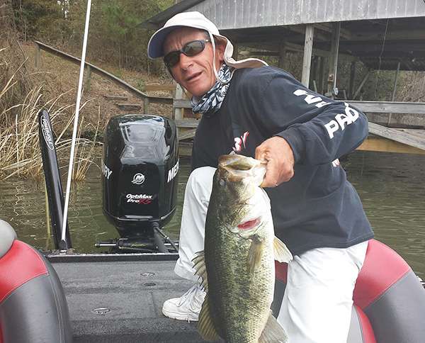 Charlie Hartley is overwhelmed by the size of this bass.