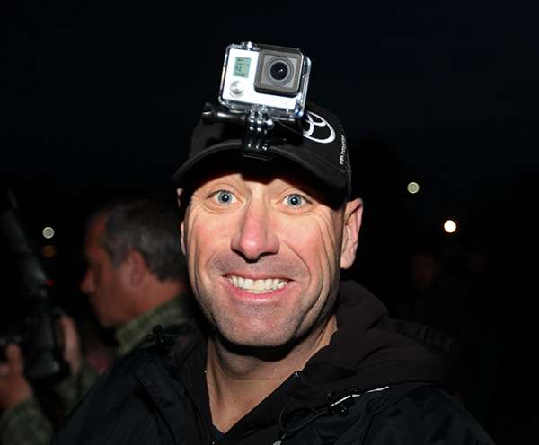 Dave Mercer sporting the GoPro hat cam this morning.