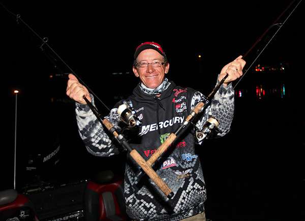 Charlie Hartley showing off his go-to rods.