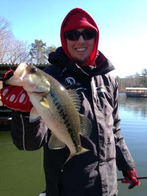 Drew Sanford landed this Smith Lake bass during practice ...