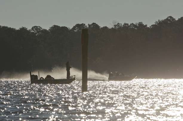 The cold front that moved in overnight had anglers covering a lot of water on Day 1. 