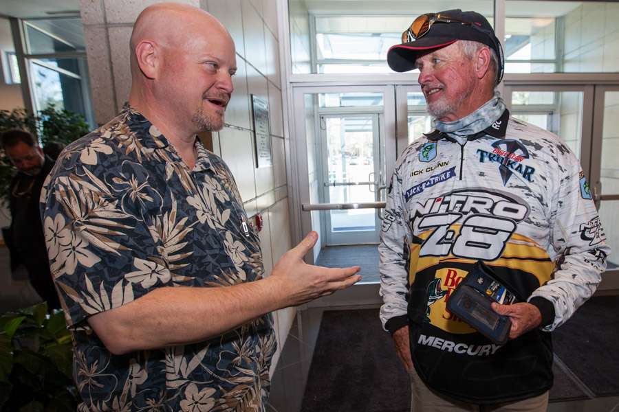 Rick Clunn and Ken Duke talk about an upcoming article for Bassmaster.