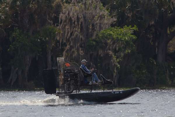 This airboat is running the skinny water past Elias, Davis and Rook.