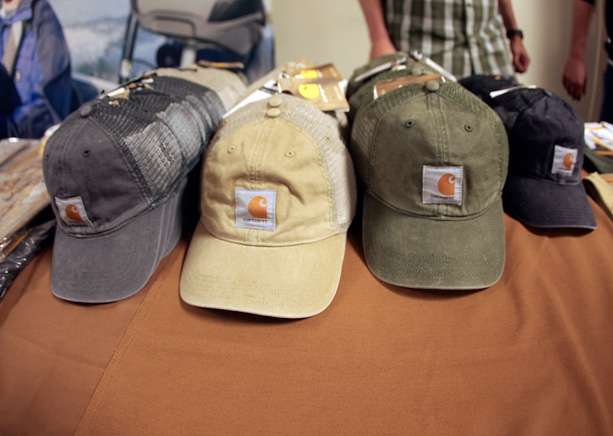 Competitors could choose from a variety of Carhartt caps.