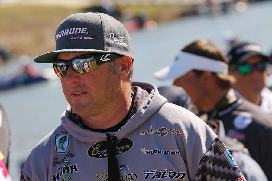 Brett Hite is waiting for his weigh in bag.