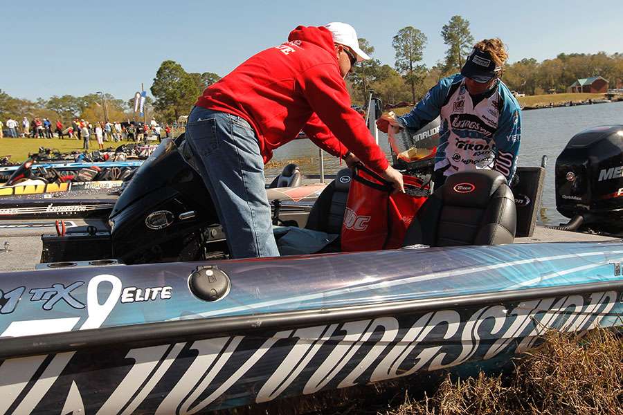 Byron Velvick bags his catch.