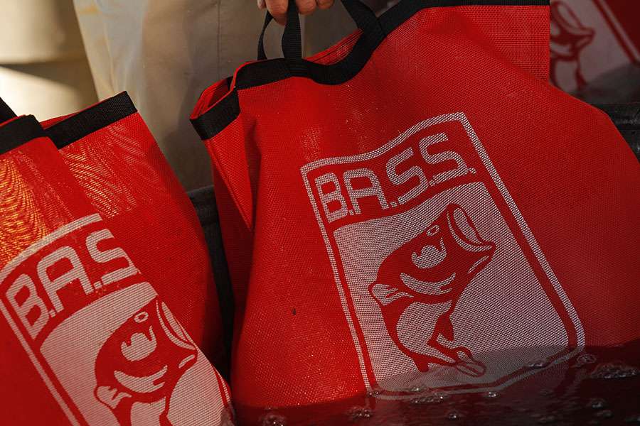 The B.A.S.S. weigh in bags.