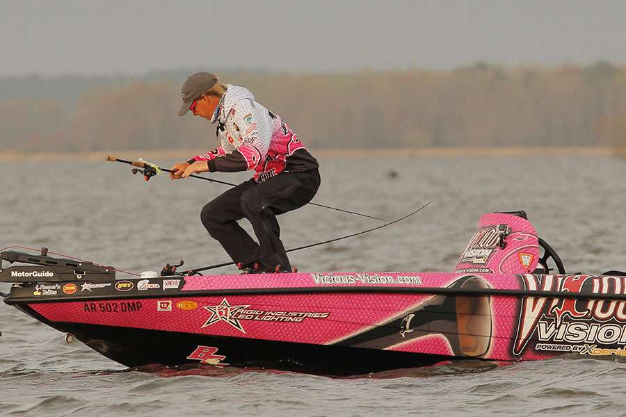 Short changes up his tackle.