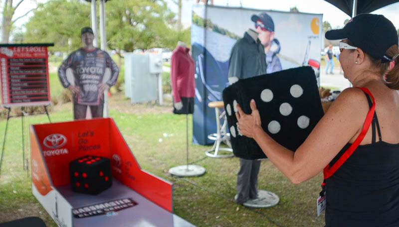 <p>Toyota offered fans a chance to roll large dice for a prize. </p>
