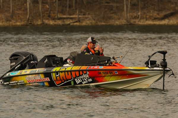 Michael Simonton is making a few on the water adjustments to his presentation this morning.