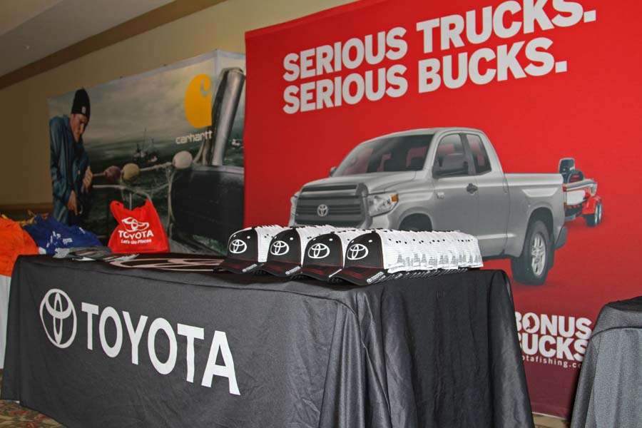 Toyota brought plenty of hats for B.A.S.S. Nation Southern Divisional competitors.
