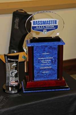 The Southern Divisional trophies greeted anglers as they arrived at registration.
