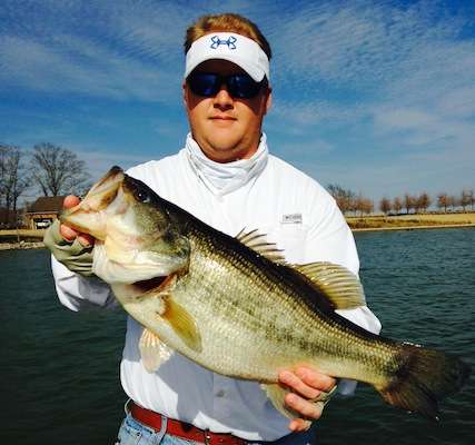 A junebug Zoom Brush Hog tricked this 7-pound, 15-ounce bass. Ben Raley caught her from Poverty Point Reservoir in Northeast Louisiana on Feb. 22, 2014.