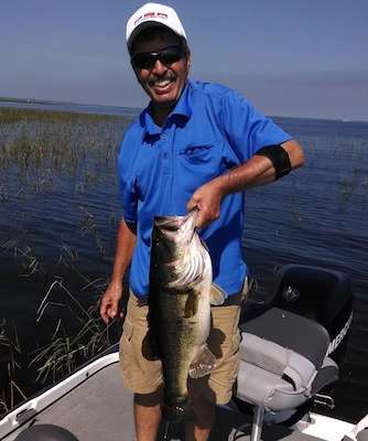 Charles Huffstutler caught this 8-pounder in March using a Skinny Dipper from Lake Okeechobee, Fla.