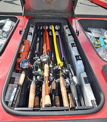 Unsurprisingly, inside the rod box are a bunch of rods. Although there are eight provisions for rods, a dozen fit in there fairly easily.