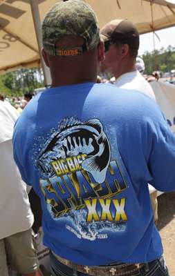 Some of the Big Bass Splash SWAG being worn around the weigh in site. 