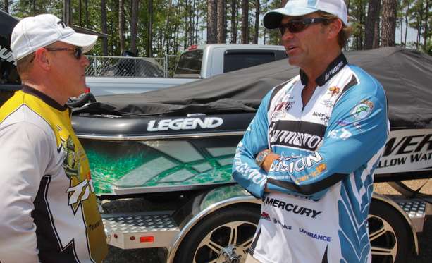 Bryon Velvick spent the final day visiting with fishing fans. 