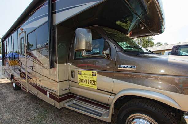 This motor home was part of the winning prize package for the biggest bass weighed during the three day event. 