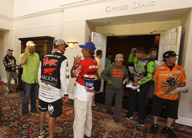 Elite Series pros and their prospective Marshals begin to be paired for Day 1 on Toledo Bend.