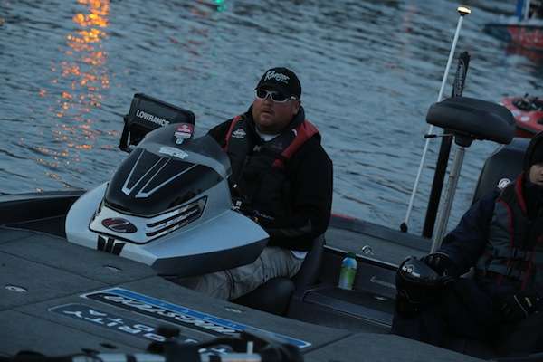 Elite rookie Jacob Powroznik makes his way through boat check. 