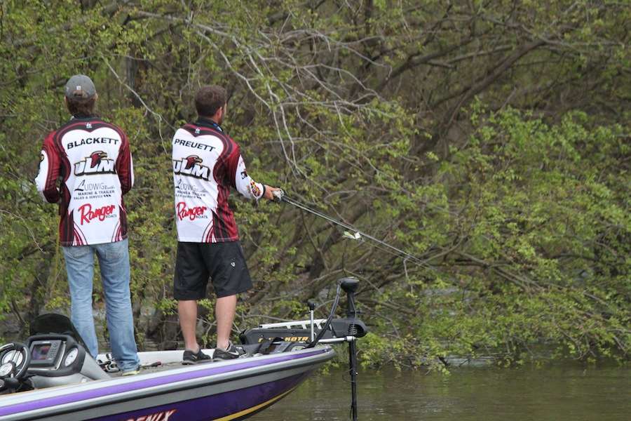 Preuette swaps to a buzzbait hoping for a big bite. 
