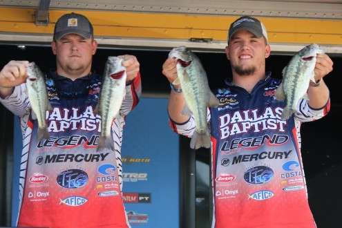 Zackery Hines and Cameron Burger of Dallas Baptist University finish 7th with 13-9. 