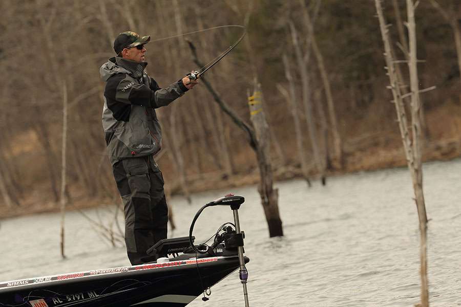Martens hauled in the biggest bass of the day, an 8-pounder.