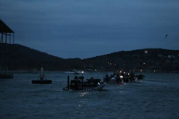 Anglers head out onto Table Rock. 