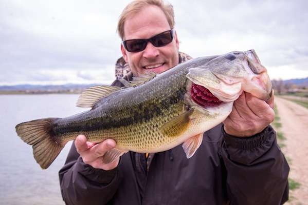 Doug Bugh of Colorado found this bass on a weedbed.