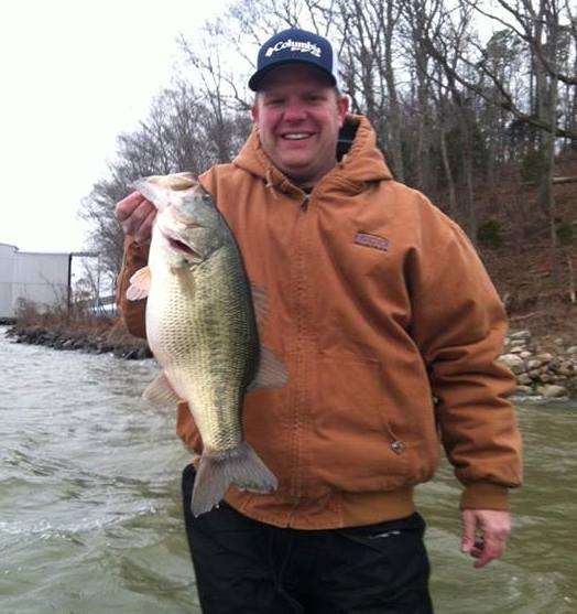Jack Olsen caught this 8-pound, 2-ounce bass on April 5, 2014, from Alabama's Guntersville Lake in the Goose Pond area. He was using a black and blue jig.
