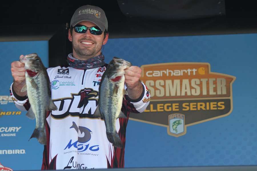 Jacob Slade of University of Louisiana Monroe fishing solo sits in 7th with 8-2. 