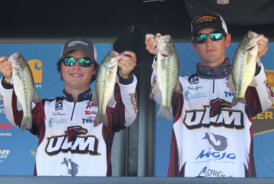 Tyler Stewart and Blake Alford of the University of Louisiana Monroe are in 16th with 5-10. 