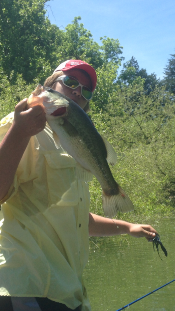 Joseph Sterner with a nice practice bass.