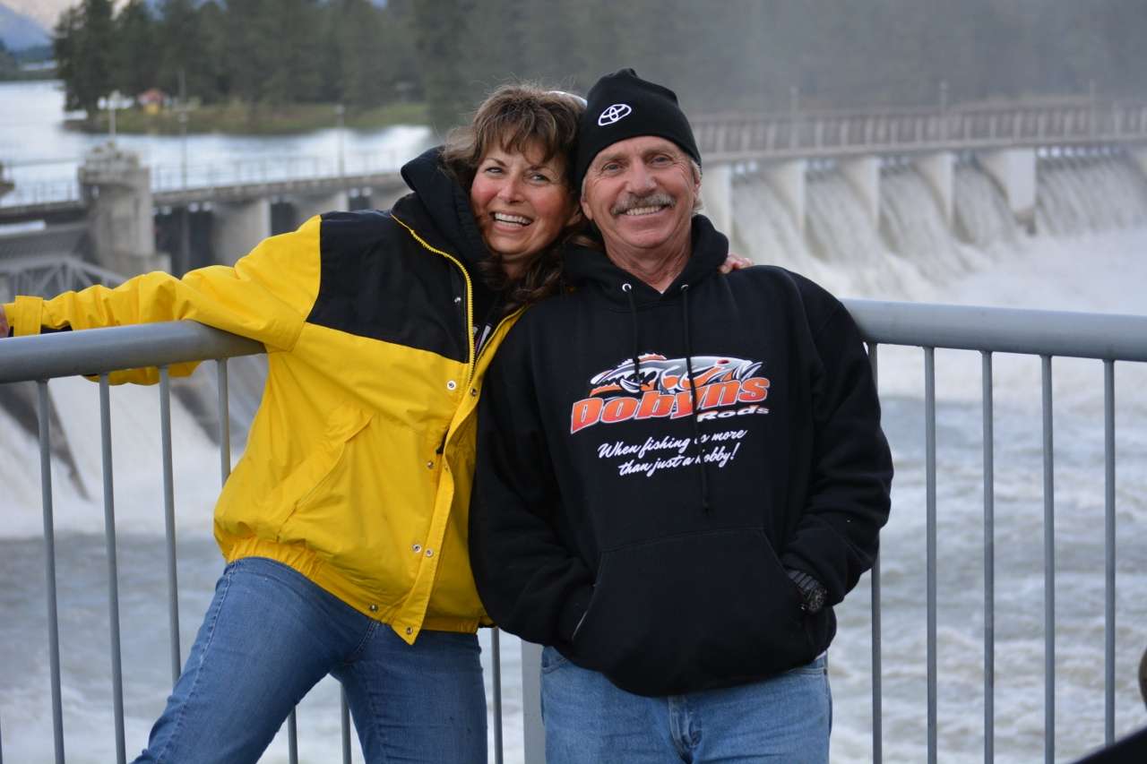 Having fun at Thompson Falls .. Audrey McKenney and Larry Triplett