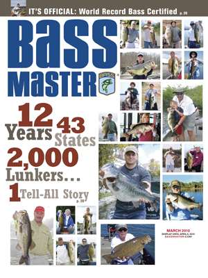It's not just the pros that catch lunkers. The March 2010 cover celebrates B.A.S.S. members who have caught their fair share of big bass, too.