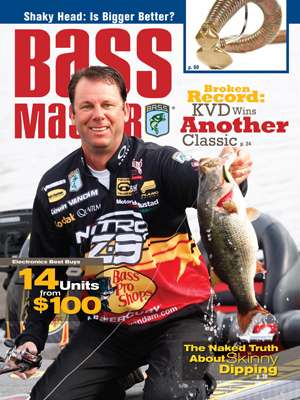 The May 2011 cover belongs to Kevin VanDam who won the Bassmaster Classic (again) by bringing in the all-time heaviest winning weight. (Photo by Gary Tramontina)