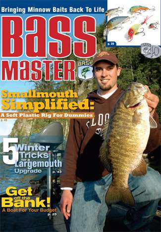 David Brinkerhoff, a CastingKids champion, shows off a beautiful smallmouth on the January 2008 cover, proving that bronzebacks may be best caught in chilly weather. (Photo by James Hall)