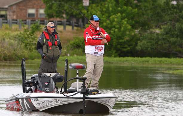 Mark Davis said he had four small fish in the livewell early on Day 1. 