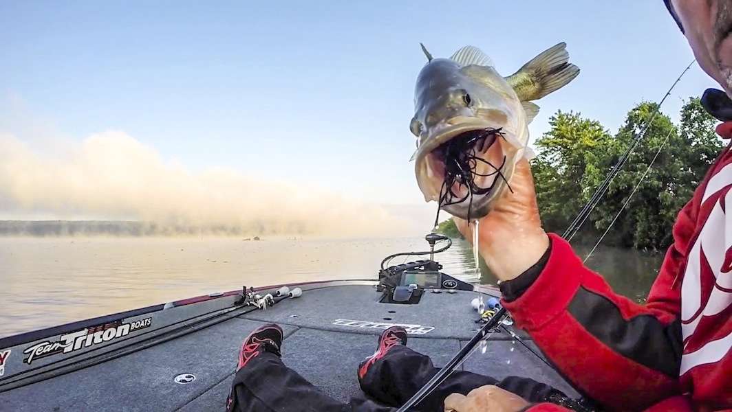 Stephen Browning, a perpetual favorite on any river system, started Day 1 at Dardanelle strong.