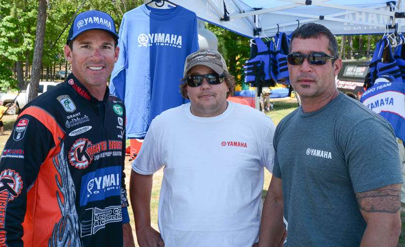 Grant Goldbeck hangs out with the Yamaha folks.