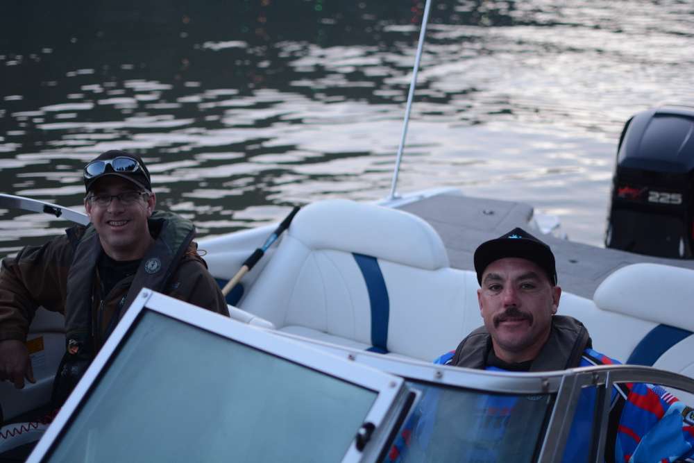 Randy Campbell of New Mexico and Mike Coleman of California are sharing a boat for Day 1.