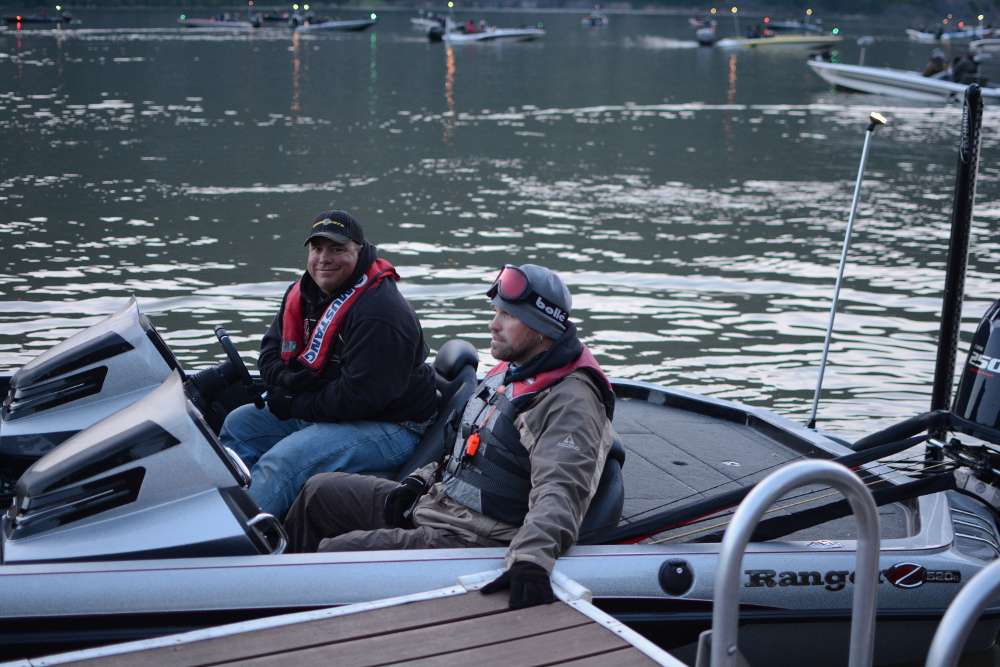 Bill Golightly of Wyoming and Jeremiah Hofstetter of Colorado are the first boat out this morning.