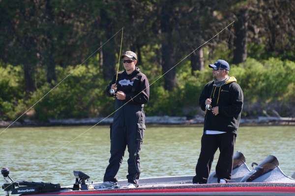 Jake Cook and Levi McNeill fish the flats together.